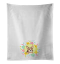 Pembroke Welsh Corgi Sable and White Easter Kitchen Towel Set of 2 White Dish Towels Decorative Bathroom Hand towel for Hand, Face, Hair, Yoga, Tea, Dishcloth, 19 X 28", White