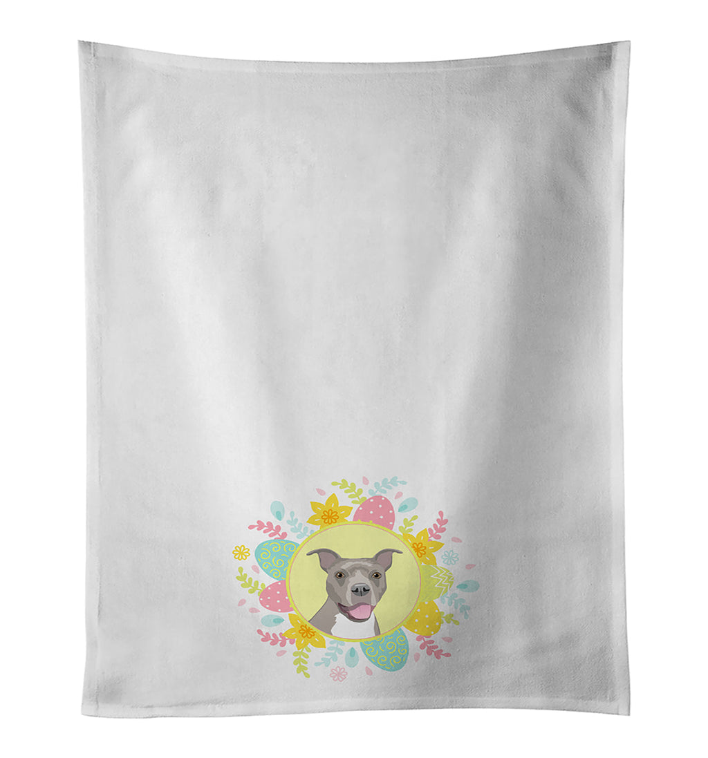 Pit Bull Blue #1 Easter Kitchen Towel Set of 2 White Dish Towels Decorative Bathroom Hand towel for Hand, Face, Hair, Yoga, Tea, Dishcloth, 19 X 28", White