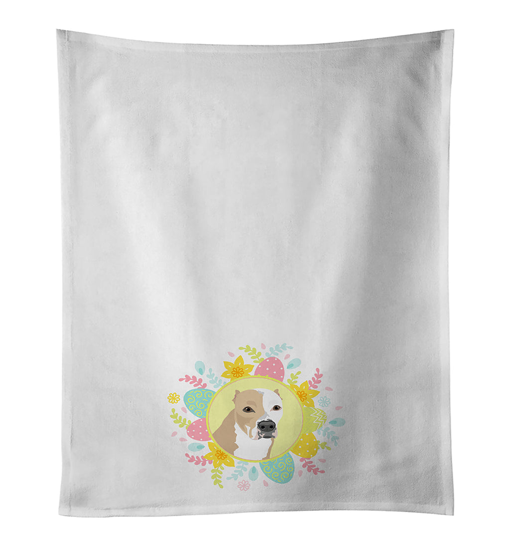 Pit Bull Fawn #4 Easter Kitchen Towel Set of 2 White Dish Towels Decorative Bathroom Hand towel for Hand, Face, Hair, Yoga, Tea, Dishcloth, 19 X 28", White