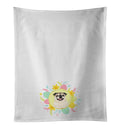 Pug Fawn #5 Easter Kitchen Towel Set of 2 White Dish Towels Decorative Bathroom Hand towel for Hand, Face, Hair, Yoga, Tea, Dishcloth, 19 X 28", White