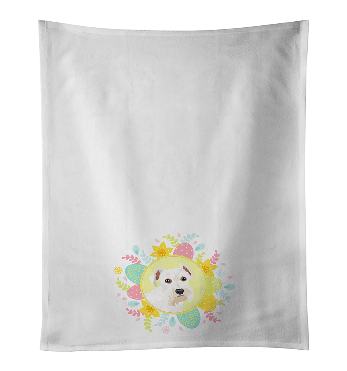 Schnauzer White #1 Easter Kitchen Towel Set of 2 White Dish Towels Decorative Bathroom Hand towel for Hand, Face, Hair, Yoga, Tea, Dishcloth, 19 X 28", White