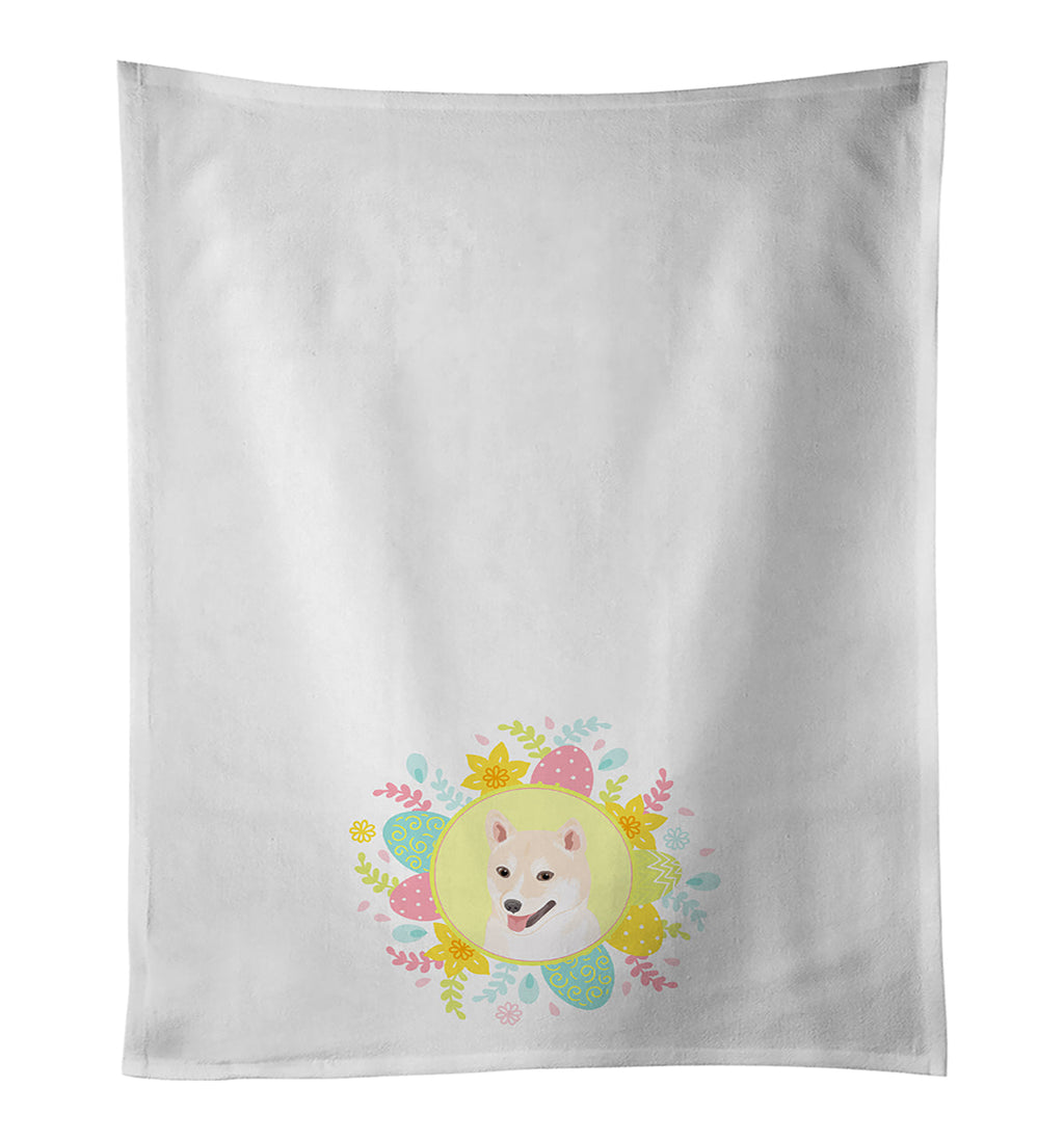 Shiba Inu Cream #2 Easter Kitchen Towel Set of 2 White Dish Towels Decorative Bathroom Hand towel for Hand, Face, Hair, Yoga, Tea, Dishcloth, 19 X 28", White