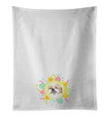 Shih-Tzu Silver Gold and White Easter Kitchen Towel Set of 2 White Dish Towels Decorative Bathroom Hand towel for Hand, Face, Hair, Yoga, Tea, Dishcloth, 19 X 28", White