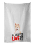 Shiba Inu Cream #2  Kitchen Towel Set of 2 White Dish Towels Decorative Bathroom Hand towel for Hand, Face, Hair, Yoga, Tea, Dishcloth, 19 X 28", White