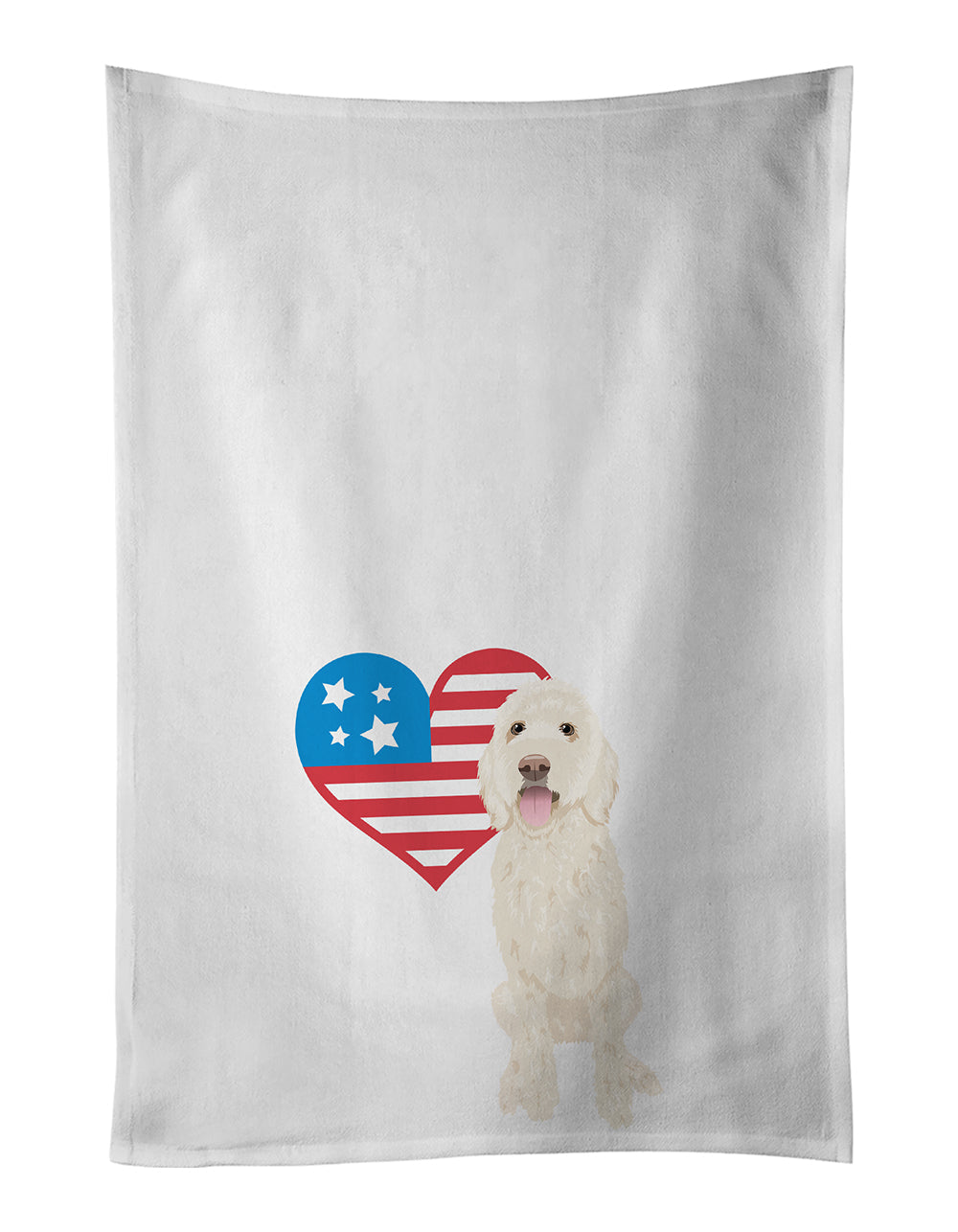 Doodle Cream #5 Patriotic Kitchen Towel Set of 2 White Dish Towels Decorative Bathroom Hand towel for Hand, Face, Hair, Yoga, Tea, Dishcloth, 19 X 28", White