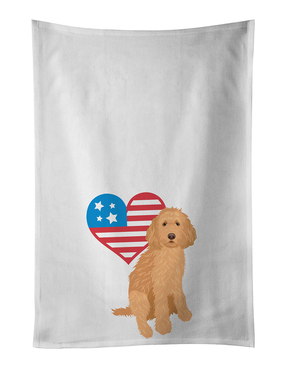 Doodle Red #1 Patriotic Kitchen Towel Set of 2 White Dish Towels Decorative Bathroom Hand towel for Hand, Face, Hair, Yoga, Tea, Dishcloth, 19 X 28", White
