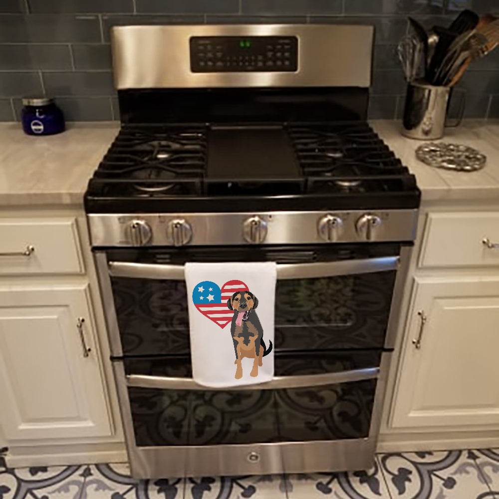 Rottweiler Black and Tan #4 Patriotic Kitchen Towel Set of 2 White Dish Towels Decorative Bathroom Hand towel for Hand, Face, Hair, Yoga, Tea, Dishcloth, 19 X 28", White