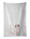 Australian Shepherd #7 LOVE Kitchen Towel Set of 2 White Dish Towels Decorative Bathroom Hand towel for Hand, Face, Hair, Yoga, Tea, Dishcloth, 19 X 28", White