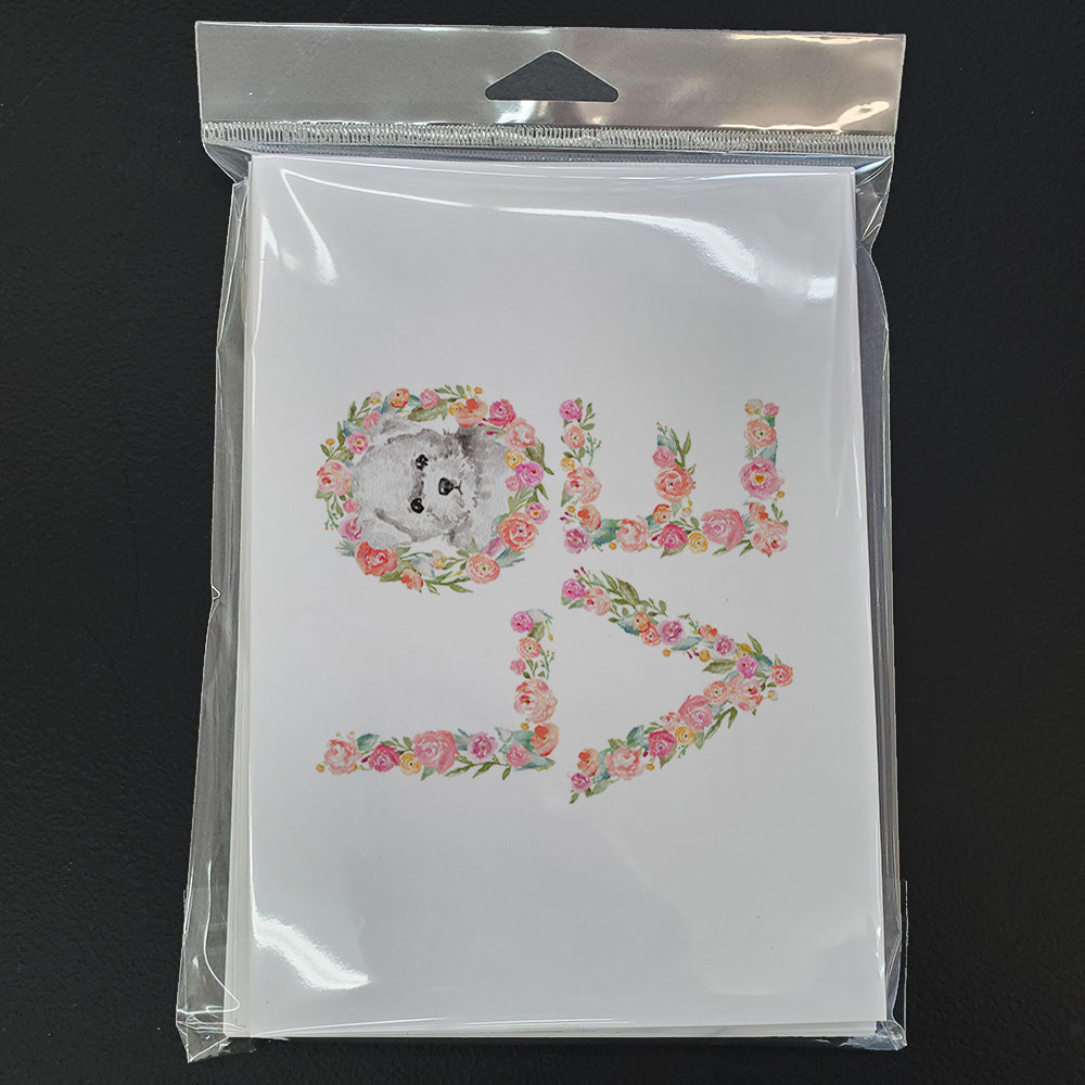 Bichon Frise #5 LOVE Greeting Cards Pack of 8 Blank Cards with Envelopes Whimsical A7 Size 5x7