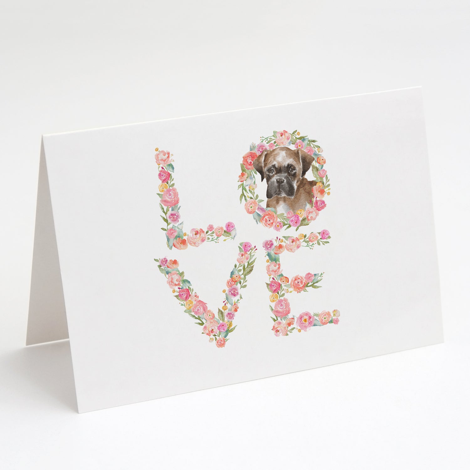 Boxer #2 LOVE Greeting Cards Pack of 8 Blank Cards with Envelopes Whimsical A7 Size 5x7