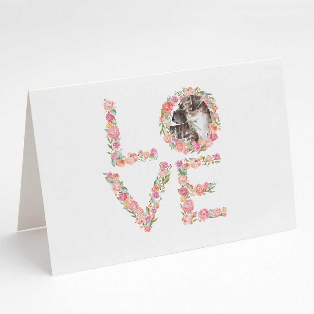 Boxer #5 LOVE Greeting Cards Pack of 8 Blank Cards with Envelopes Whimsical A7 Size 5x7
