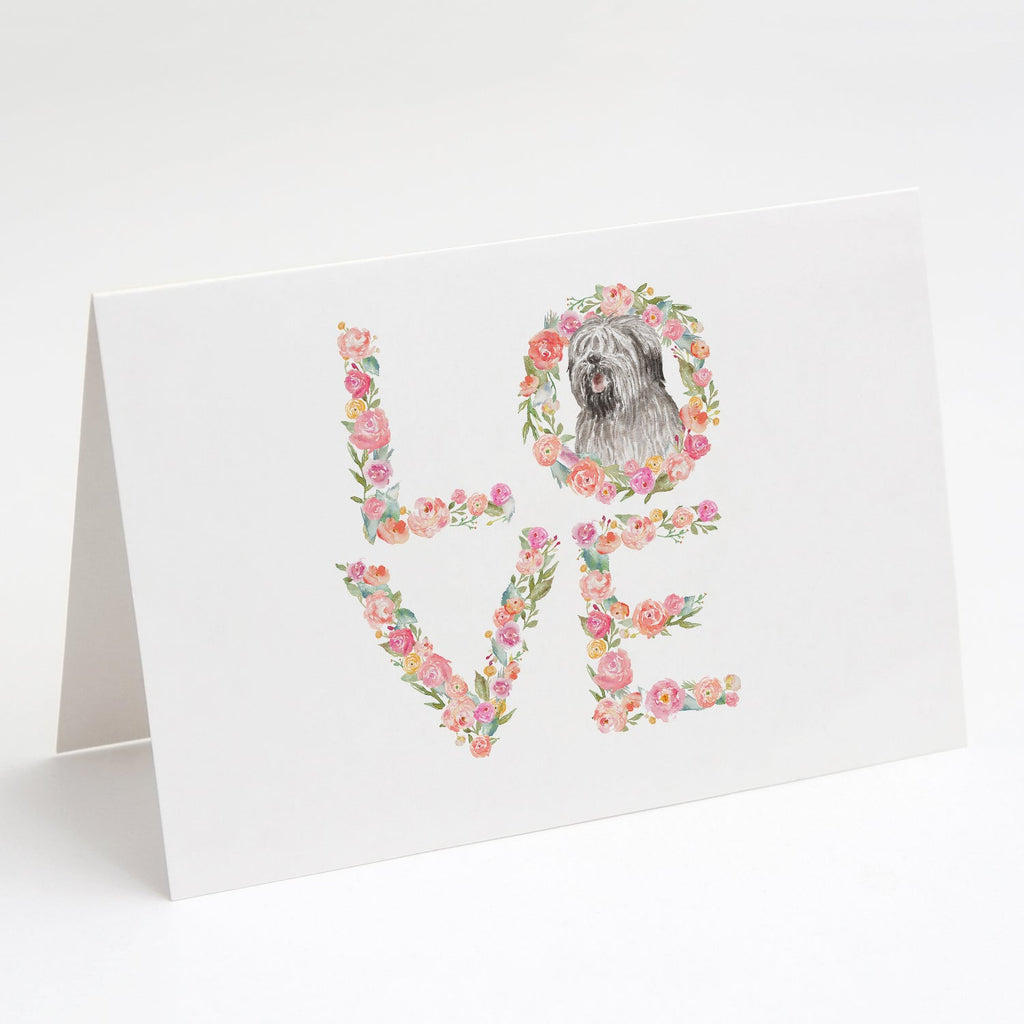 Briard #8 LOVE Greeting Cards Pack of 8 Blank Cards with Envelopes Whimsical A7 Size 5x7