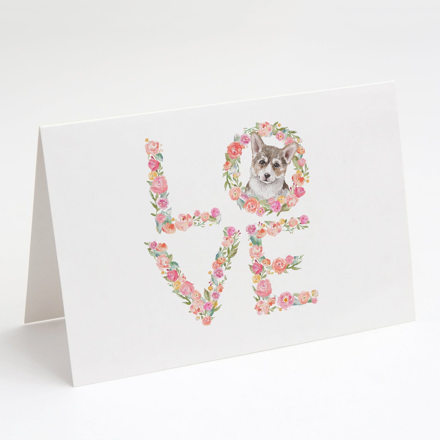 Corgi #8 LOVE Greeting Cards Pack of 8 Blank Cards with Envelopes Whimsical A7 Size 5x7