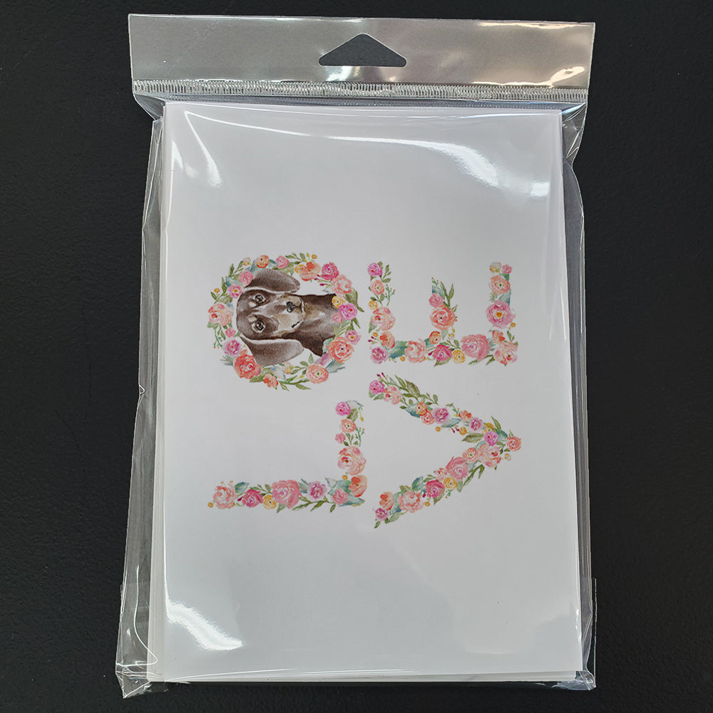 Dachshund Chocolate LOVE Greeting Cards Pack of 8 Blank Cards with Envelopes Whimsical A7 Size 5x7