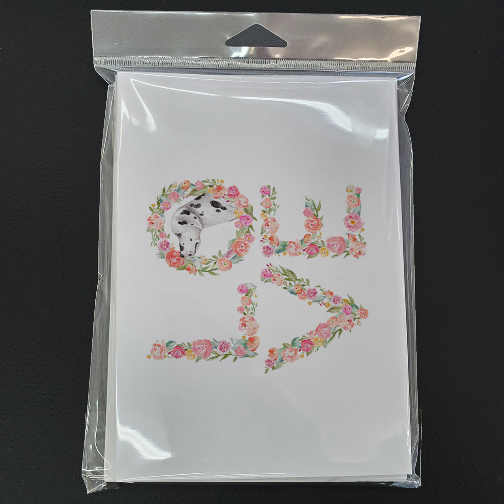 Dalmatian #4 LOVE Greeting Cards Pack of 8 Blank Cards with Envelopes Whimsical A7 Size 5x7