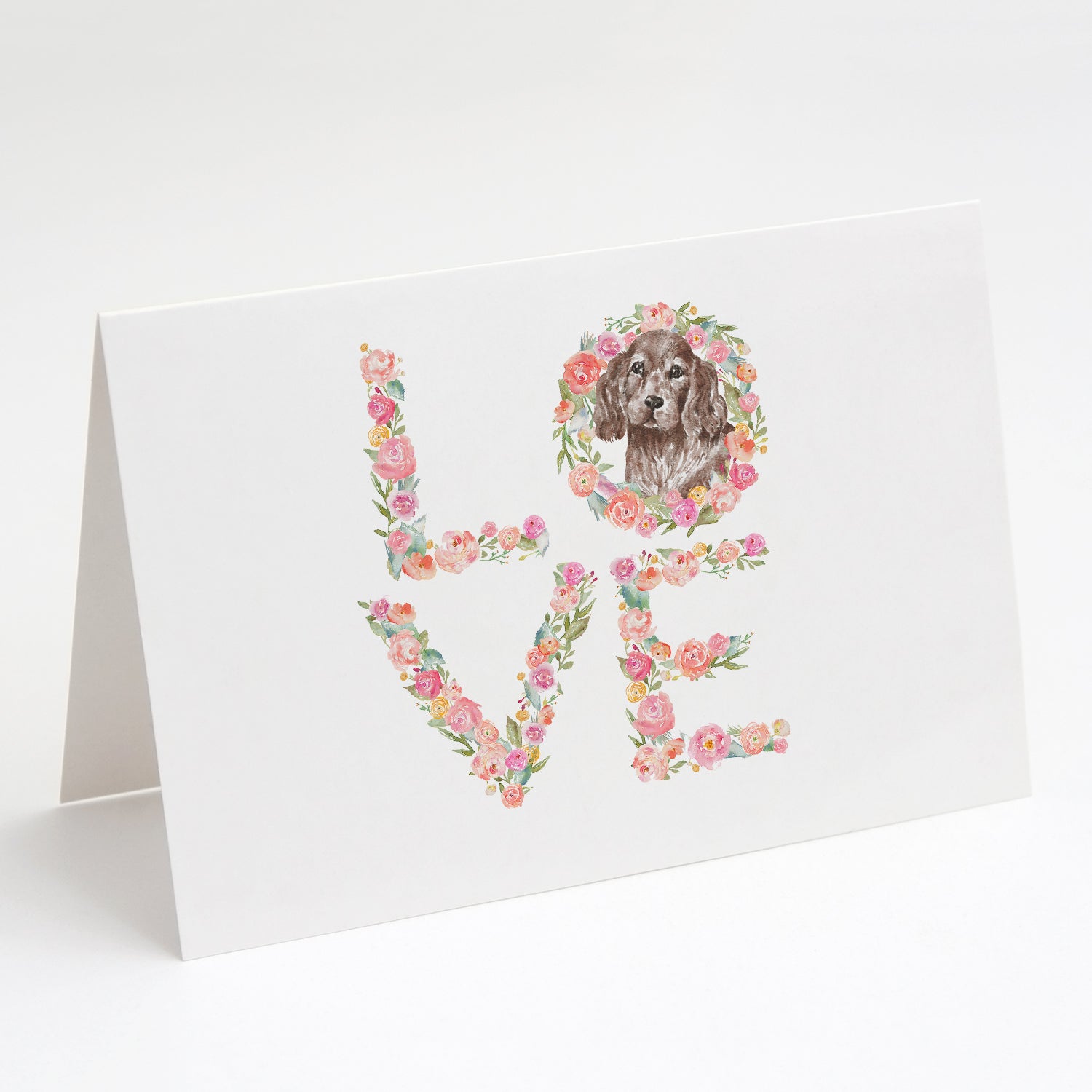 Cocker Spaniel #3 LOVE Greeting Cards Pack of 8 Blank Cards with Envelopes Whimsical A7 Size 5x7