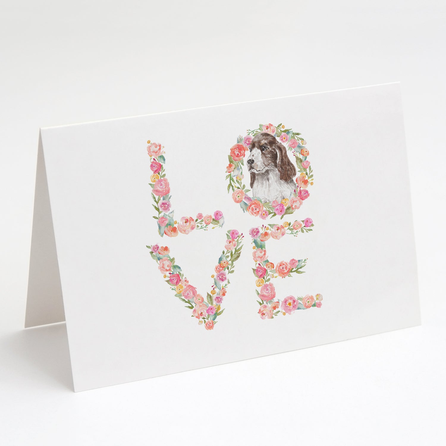 Cocker Spaniel #4 LOVE Greeting Cards Pack of 8 Blank Cards with Envelopes Whimsical A7 Size 5x7