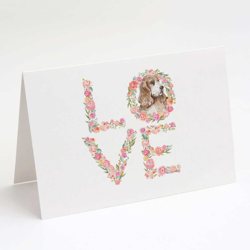 Cocker Spaniel #6 LOVE Greeting Cards Pack of 8 Blank Cards with Envelopes Whimsical A7 Size 5x7