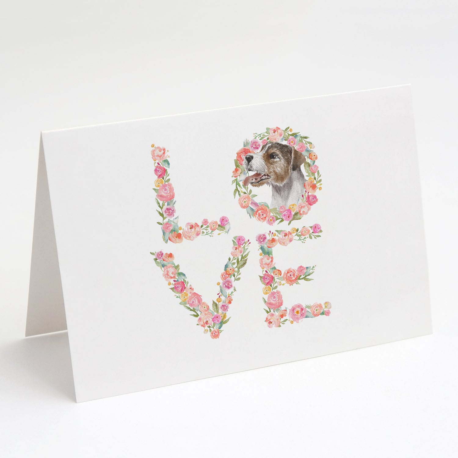 Jack Russell Terrier #6 LOVE Greeting Cards Pack of 8 Blank Cards with Envelopes Whimsical A7 Size 5x7