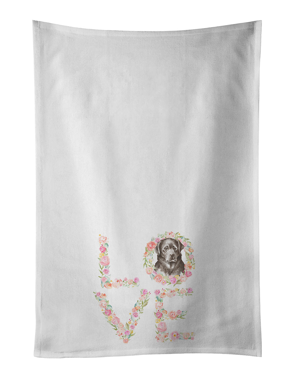 Labrador Retriever #1 LOVE Kitchen Towel Set of 2 White Dish Towels Decorative Bathroom Hand towel for Hand, Face, Hair, Yoga, Tea, Dishcloth, 19 X 28", White