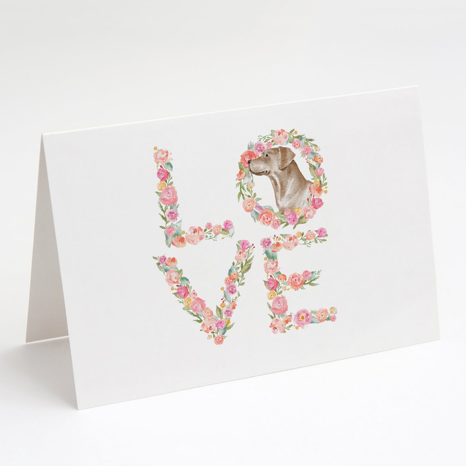 Labrador Retriever #2 LOVE Greeting Cards Pack of 8 Blank Cards with Envelopes Whimsical A7 Size 5x7