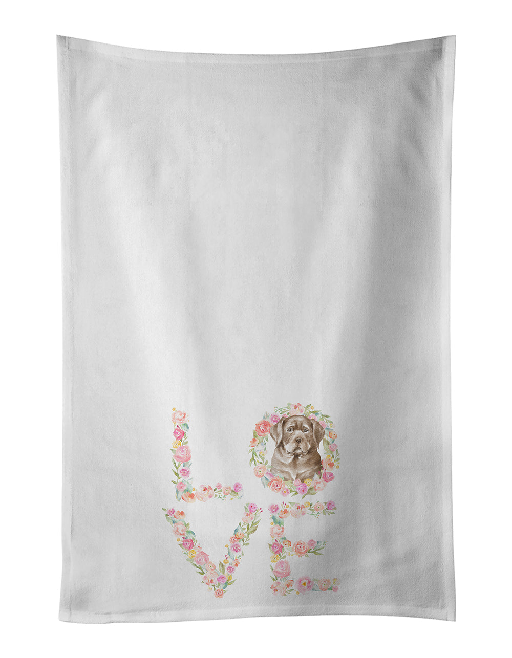 Labrador Retriever #3 LOVE Kitchen Towel Set of 2 White Dish Towels Decorative Bathroom Hand towel for Hand, Face, Hair, Yoga, Tea, Dishcloth, 19 X 28", White