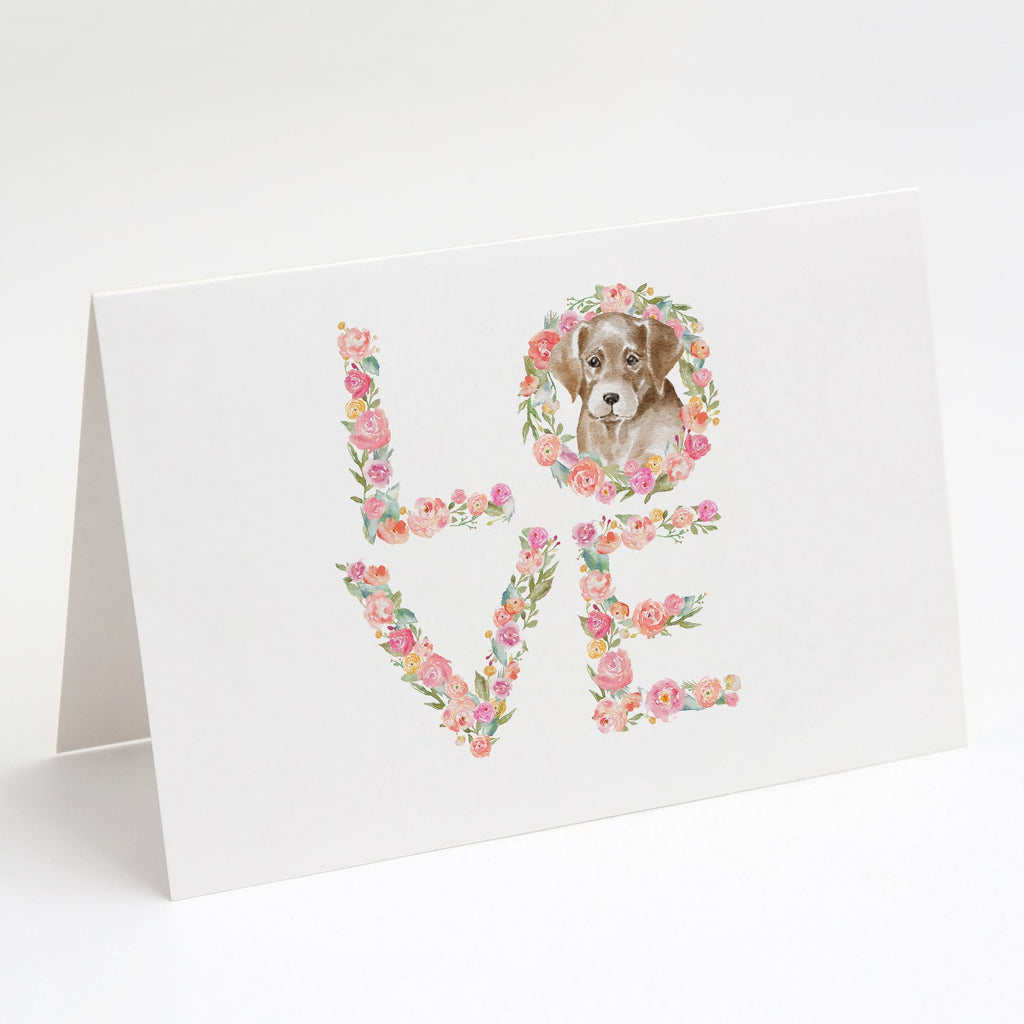 Labrador Retriever #5 LOVE Greeting Cards Pack of 8 Blank Cards with Envelopes Whimsical A7 Size 5x7