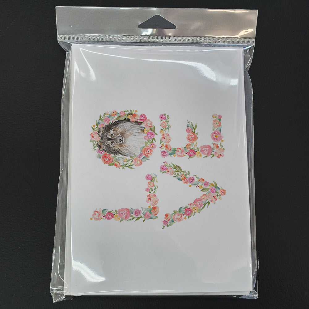 Sheltie #4 LOVE Greeting Cards Pack of 8 Blank Cards with Envelopes Whimsical A7 Size 5x7