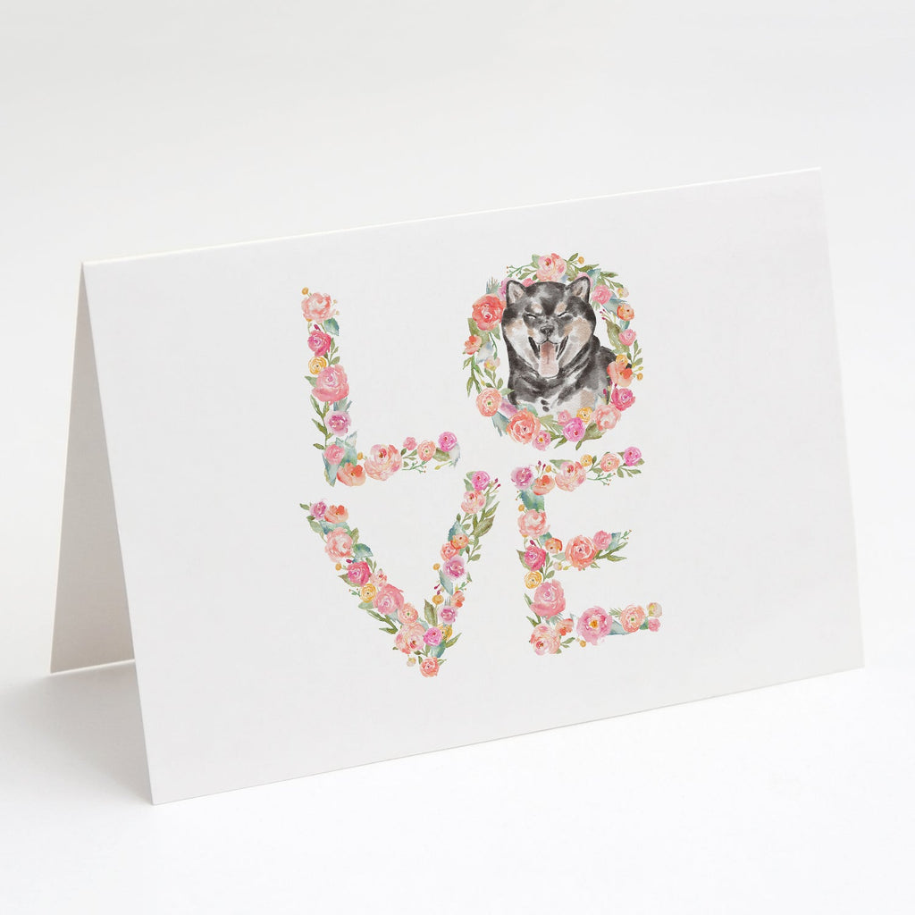 Shiba Inu #6 LOVE Greeting Cards Pack of 8 Blank Cards with Envelopes Whimsical A7 Size 5x7