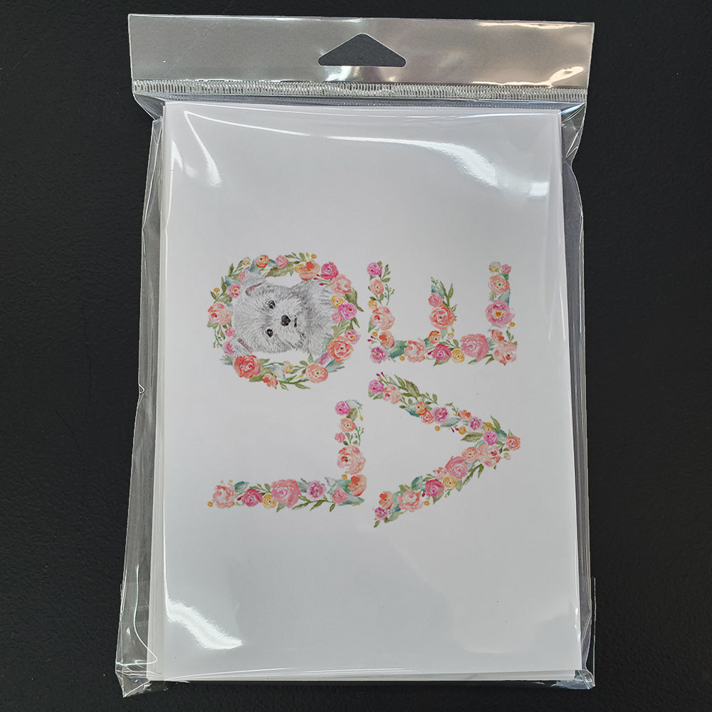 Westie #4 LOVE Greeting Cards Pack of 8 Blank Cards with Envelopes Whimsical A7 Size 5x7