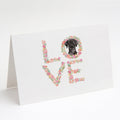 Black Labrador Retriever Love Greeting Cards Pack of 8 Blank Cards with Envelopes Whimsical A7 Size 5x7