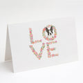 Boston Terrier Love Greeting Cards Pack of 8 Blank Cards with Envelopes Whimsical A7 Size 5x7