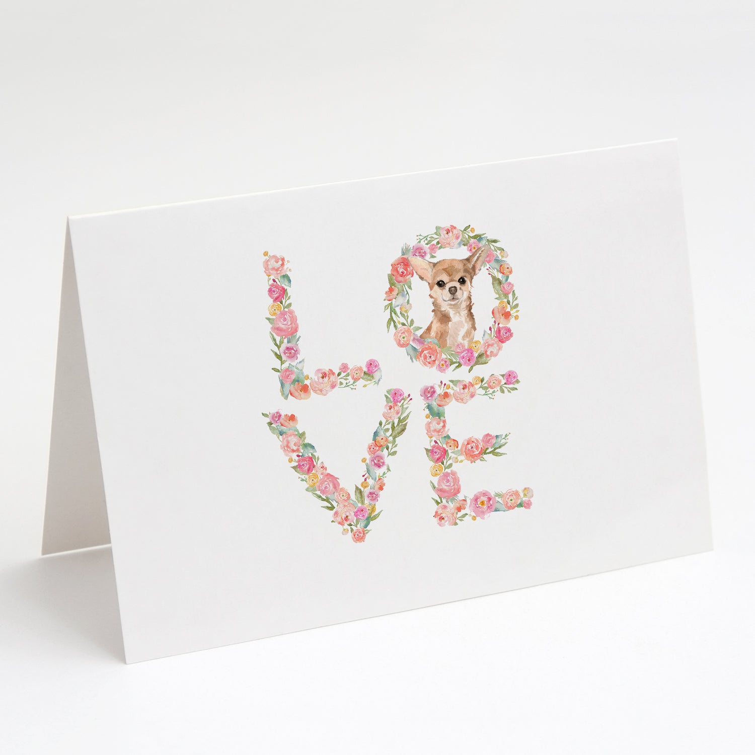 Chihuahua #2 Love Greeting Cards Pack of 8 Blank Cards with Envelopes Whimsical A7 Size 5x7