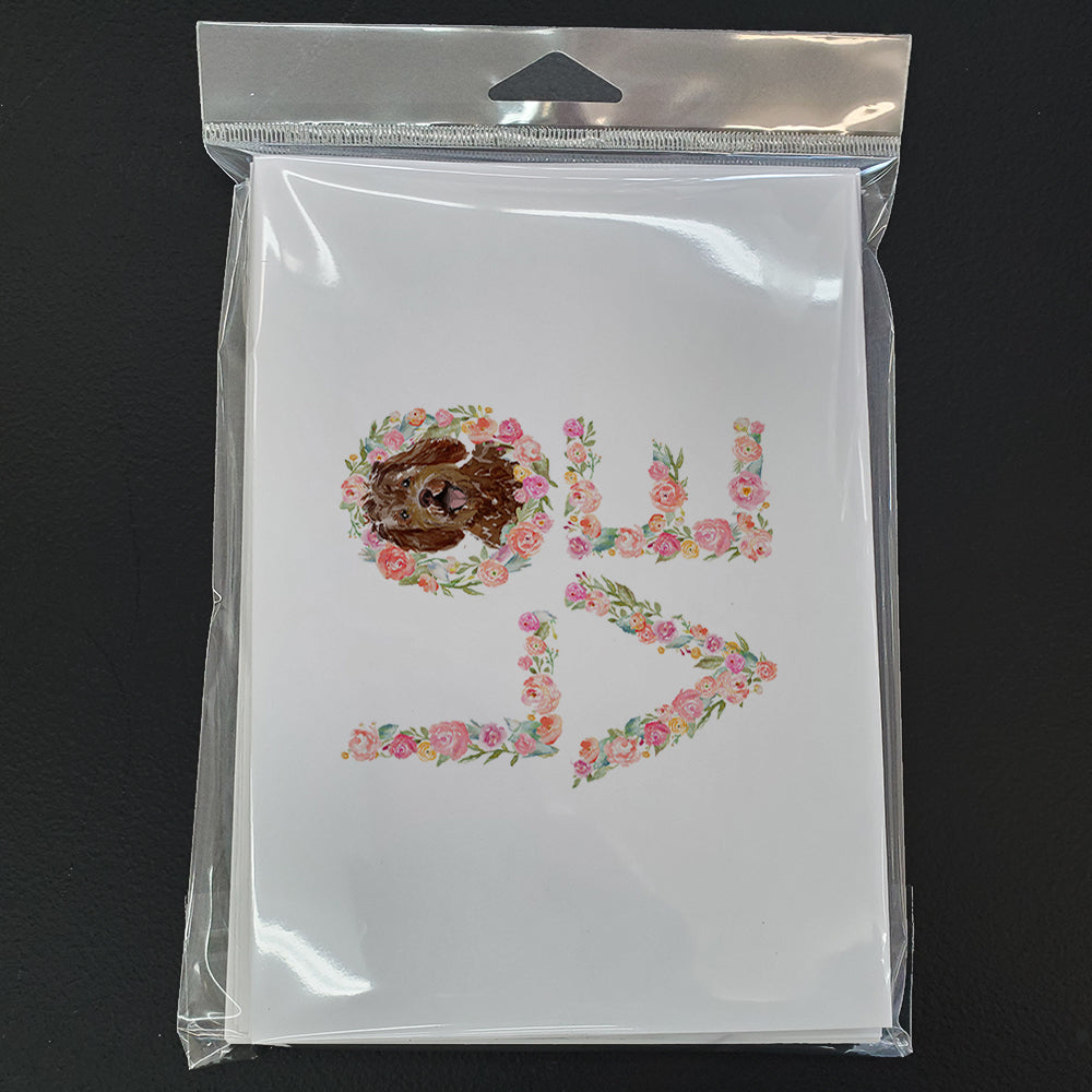 Labradoodle Love Greeting Cards Pack of 8 Blank Cards with Envelopes Whimsical A7 Size 5x7