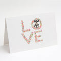 Schnauzer Love Greeting Cards Pack of 8 Blank Cards with Envelopes Whimsical A7 Size 5x7