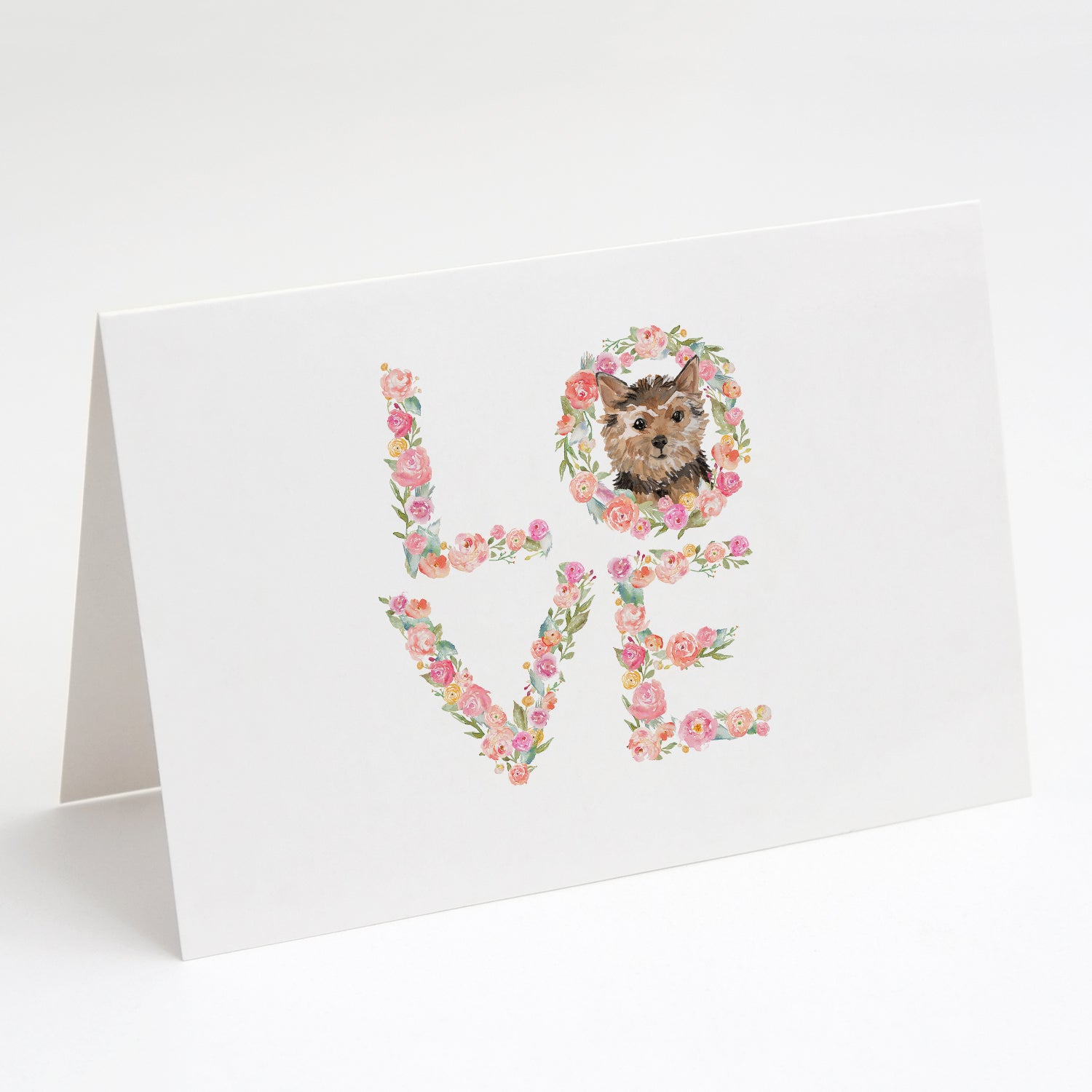 Norfolk Terrier Love Greeting Cards Pack of 8 Blank Cards with Envelopes Whimsical A7 Size 5x7