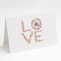 White Poodle Love Greeting Cards Pack of 8 Blank Cards with Envelopes Whimsical A7 Size 5x7