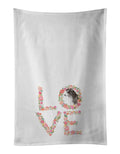 Border Collie Love Kitchen Towel Set of 2 White Dish Towels Decorative Bathroom Hand towel for Hand, Face, Hair, Yoga, Tea, Dishcloth, 19 X 28", White
