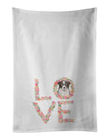 Border Collie Puppy Love Kitchen Towel Set of 2 White Dish Towels Decorative Bathroom Hand towel for Hand, Face, Hair, Yoga, Tea, Dishcloth, 19 X 28", White