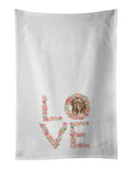 French Mastiff #2 Love Kitchen Towel Set of 2 White Dish Towels Decorative Bathroom Hand towel for Hand, Face, Hair, Yoga, Tea, Dishcloth, 19 X 28", White