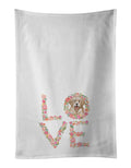Golden Retriever #2 Love Kitchen Towel Set of 2 White Dish Towels Decorative Bathroom Hand towel for Hand, Face, Hair, Yoga, Tea, Dishcloth, 19 X 28", White