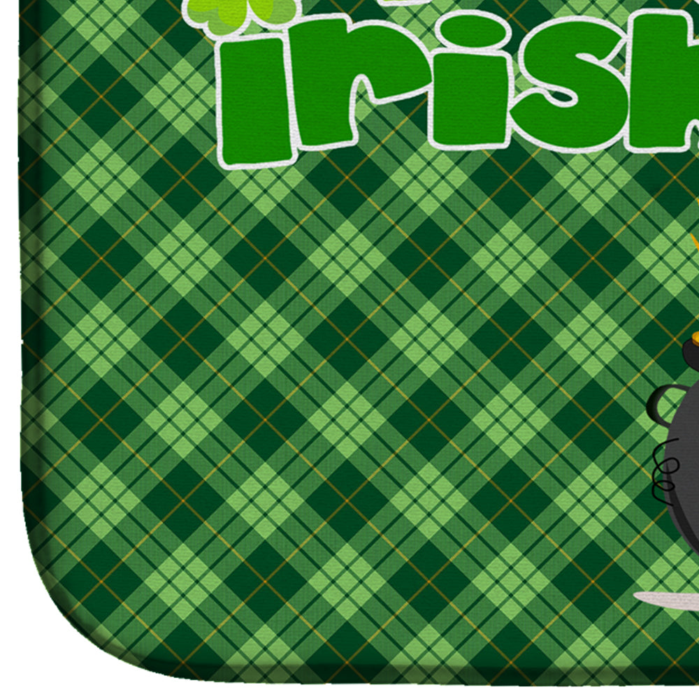 Fawn Brindle Pit Bull Terrier St. Patrick's Day Dish Drying Mat Absorbent Dish Drying Mat Pad for Kitchen Counter Dish Drainer Mat for Countertop, 14 x 21", Multicolor