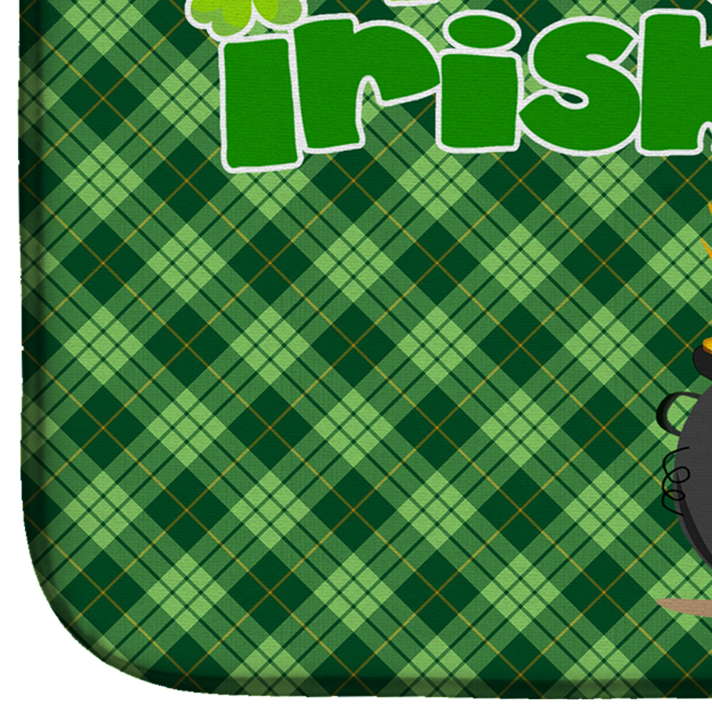 Fawn Pit Bull Terrier St. Patrick's Day Dish Drying Mat Absorbent Dish Drying Mat Pad for Kitchen Counter Dish Drainer Mat for Countertop, 14 x 21", Multicolor