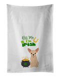 Fawn Chihuahua St. Patrick's Day Kitchen Towel Set of 2 White Dish Towels Decorative Bathroom Hand towel for Hand, Face, Hair, Yoga, Tea, Dishcloth, 19 X 28", White