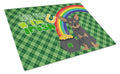 Black and Tan Chihuahua St. Patrick's Day Cutting Board Tempered Glass Kitchen Cutting Surface, Heat Resistant Chopping, Non-Slip Feet, Food Prep & Serving