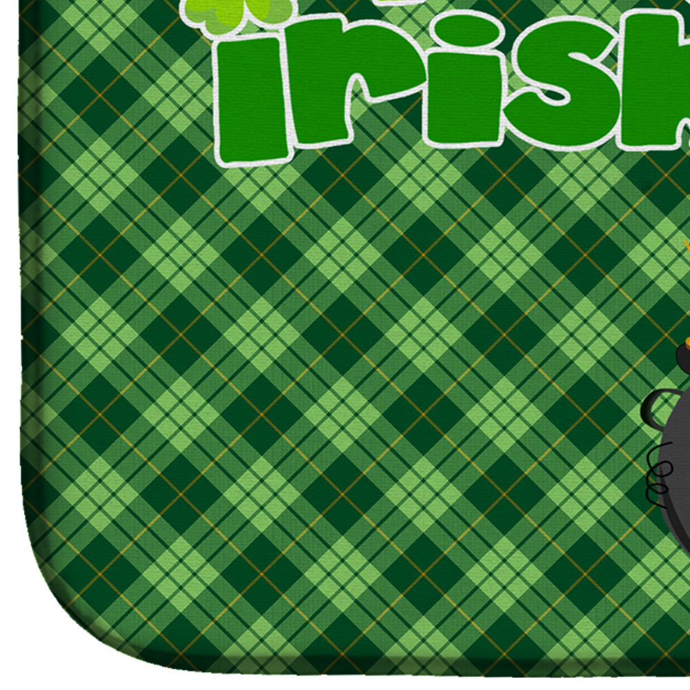 Longhair Red Pedbald Dachshund St. Patrick's Day Dish Drying Mat Absorbent Dish Drying Mat Pad for Kitchen Counter Dish Drainer Mat for Countertop, 14 x 21", Multicolor