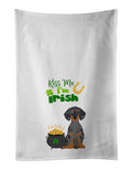 Black Dapple Dachshund St. Patrick's Day Kitchen Towel Set of 2 White Dish Towels Decorative Bathroom Hand towel for Hand, Face, Hair, Yoga, Tea, Dishcloth, 19 X 28", White