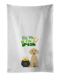 Cream Dachshund St. Patrick's Day Kitchen Towel Set of 2 White Dish Towels Decorative Bathroom Hand towel for Hand, Face, Hair, Yoga, Tea, Dishcloth, 19 X 28", White