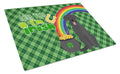 Black Labrador Retriever St. Patrick's Day Cutting Board Tempered Glass Kitchen Cutting Surface, Heat Resistant Chopping, Non-Slip Feet, Food Prep & Serving