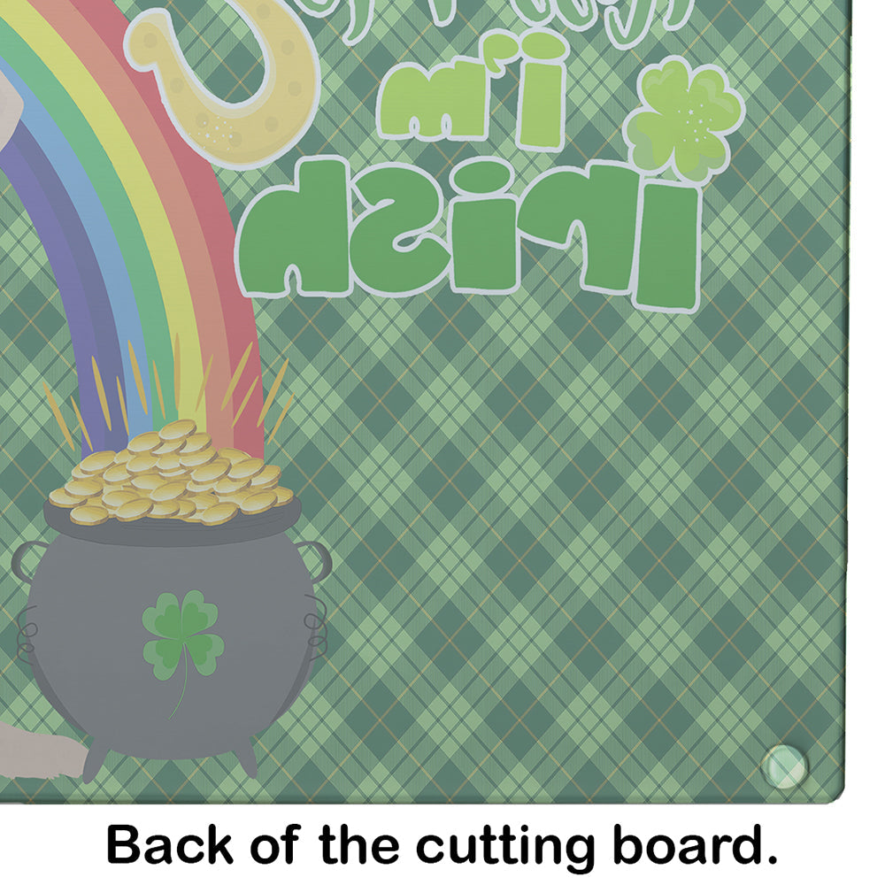 Yellow Labrador Retriever St. Patrick's Day Cutting Board Tempered Glass Kitchen Cutting Surface, Heat Resistant Chopping, Non-Slip Feet, Food Prep & Serving